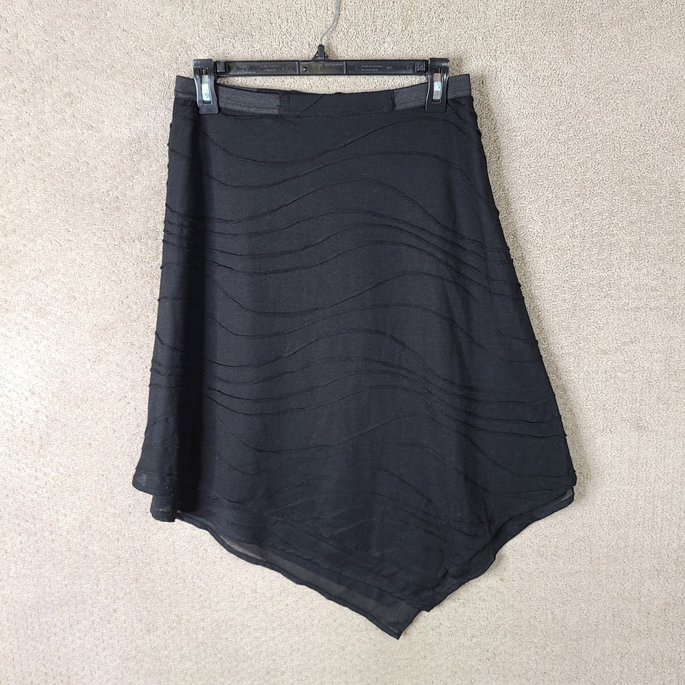 Simply Vera‎ Vera Wang Skirt Womens XS Black Asymmetrical Hem Textured Casual